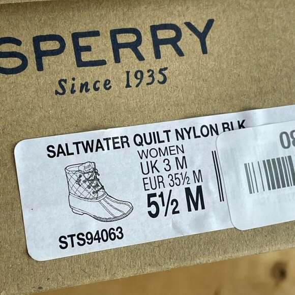 Sperry Women's Saltwater Boots, Black, 5.5 NWB S089 - Picture 7 of 8
